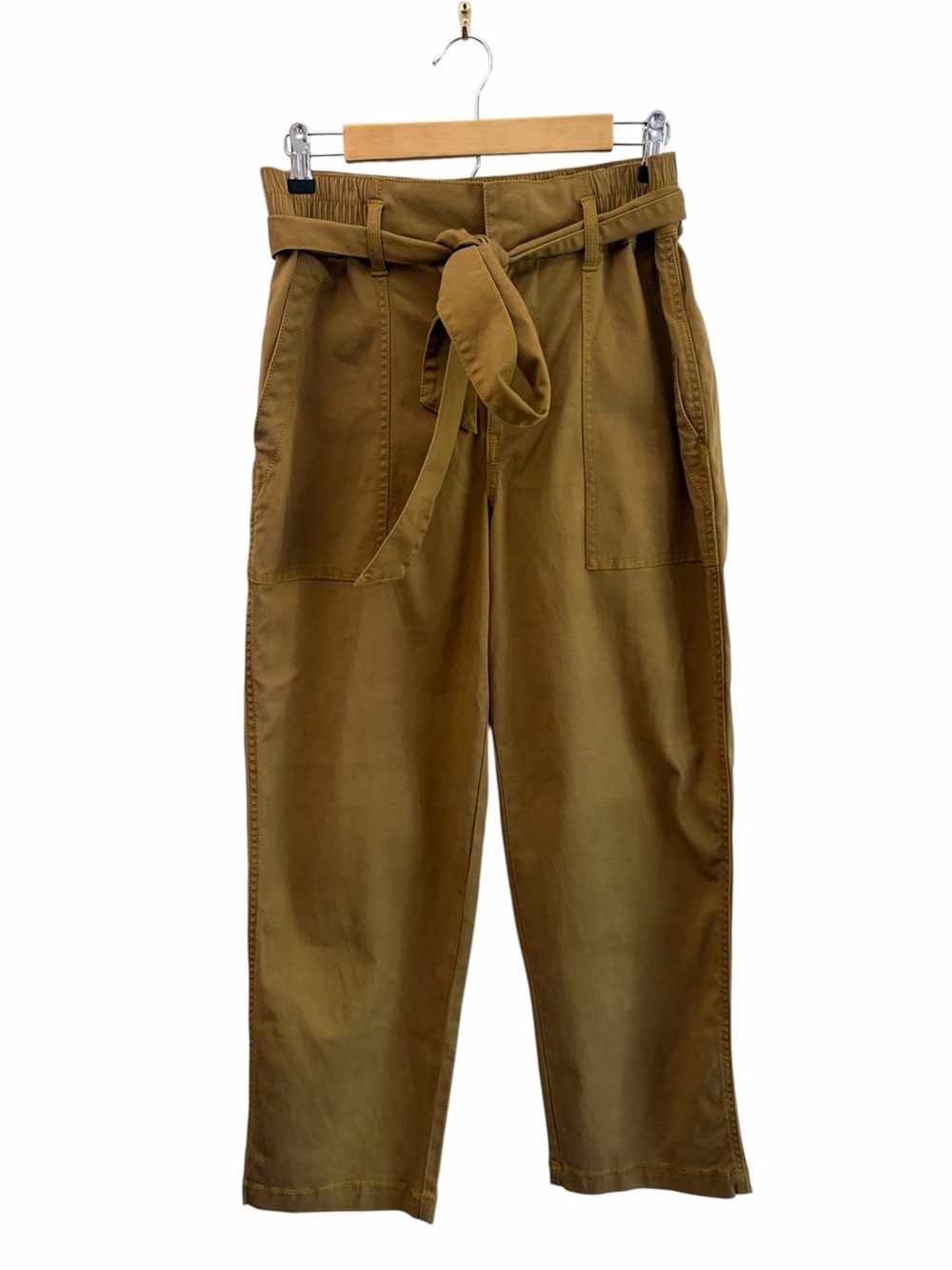 CAbi Academia Grunge Brown Belted Cropped Trouser Pants Size 4 Skater Indie